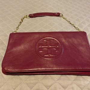 Tory Burch Deep Red Clutch.